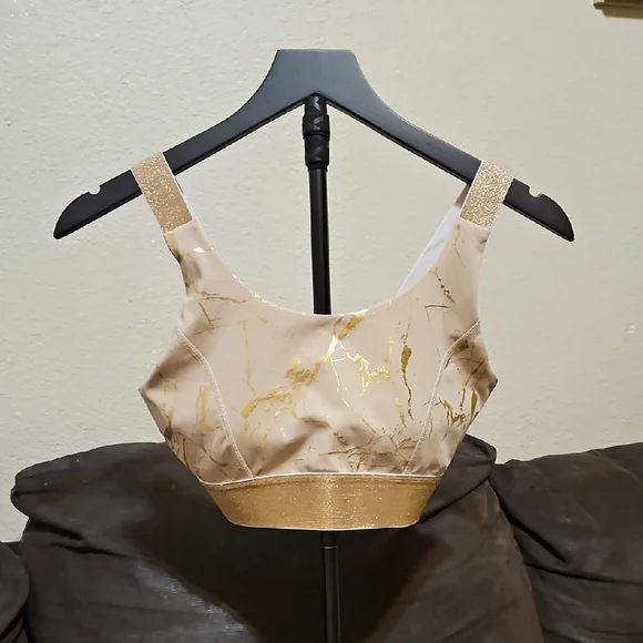 Mono B Tan and Gold Sports Bra - Picture 1 of 5